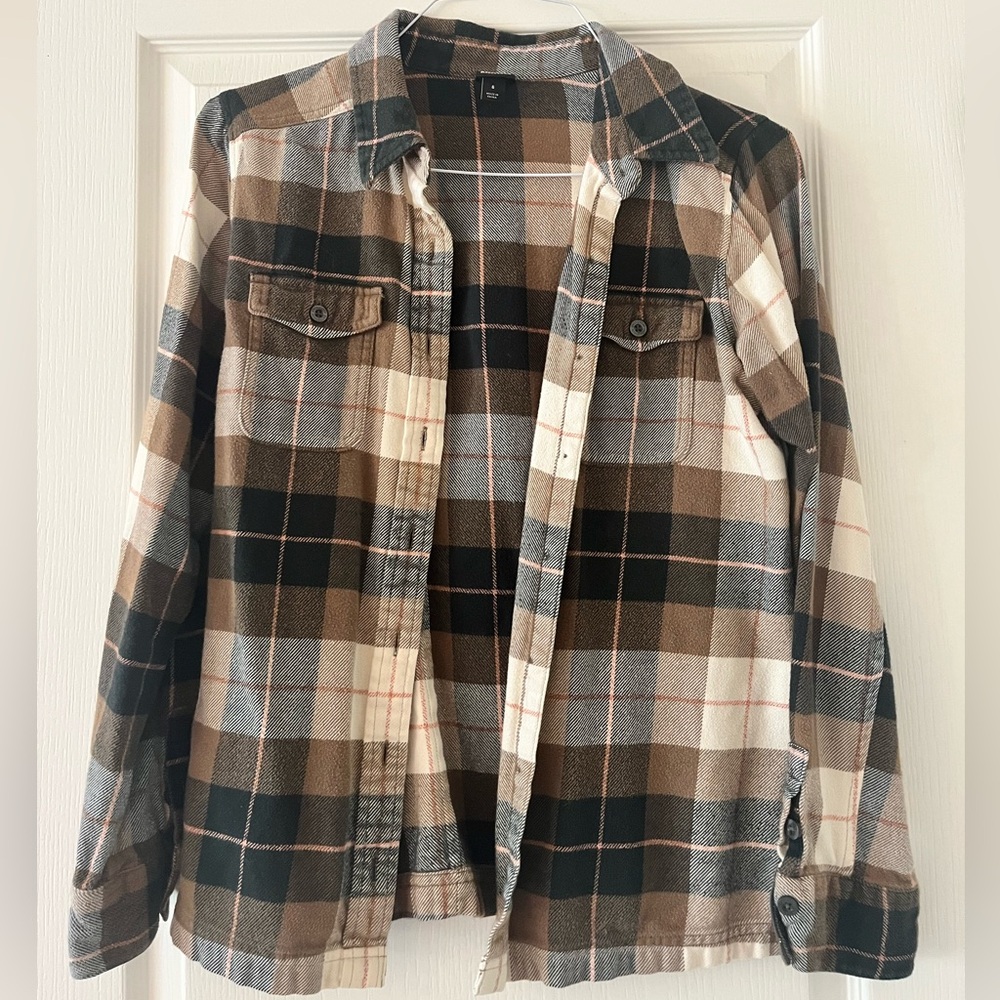 Patagonia Organic Cotton Plaid Shirt - Brown, Black, Cream